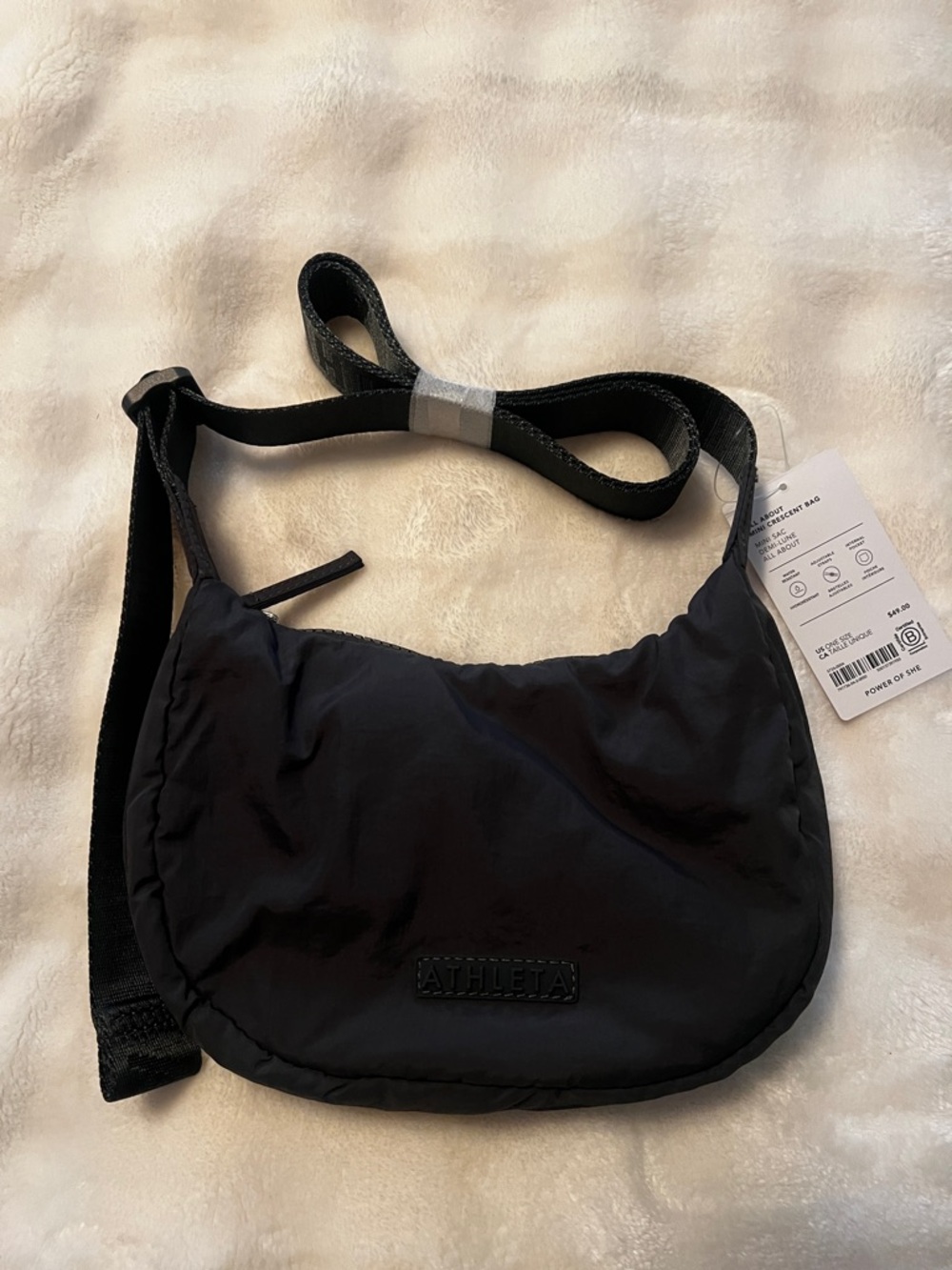 Athleta Black Mini Crescent Crossbody